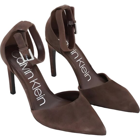 Calvin Klein Hilda Pointed Toe Brown Heels for Women Size 8 - Picture 4 of 6